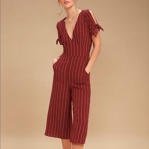 Lulus Striped culotte jumpsuit
